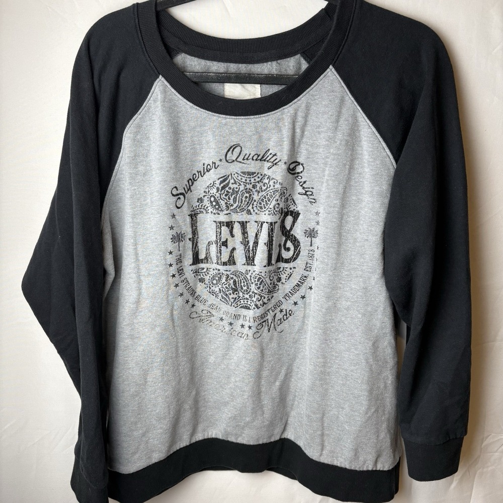 Levi Strauss American Made Vintage Baseball Style Jersey Sweatshirt Ladies XL